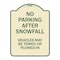 Signmission No Parking After Snowfall Vehicles May Towed or Plowed-In Heavy-Gauge Alum, 24" x 18", TG-1824-23785 A-DES-TG-1824-23785 - alternate 1